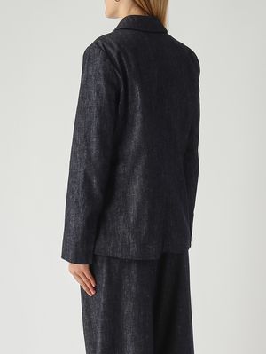 4. Leone women's jacket in cotton and kapok Dark Denim