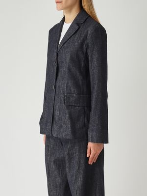 3. Leone women's jacket in cotton and kapok Dark Denim
