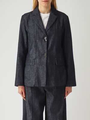 1. Leone women's jacket in cotton and kapok Dark Denim