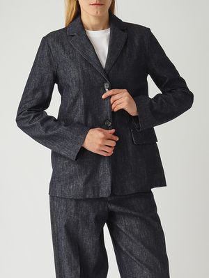 5. Leone women's jacket in cotton and kapok Dark Denim