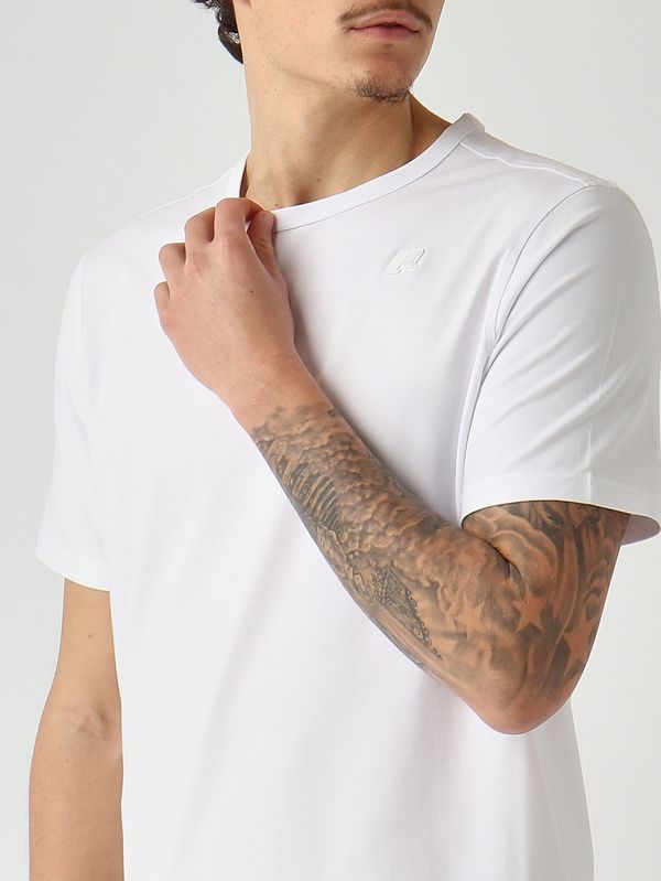 4. T-shirt homme Adame Light en coton stretch Blanc K-Way k71349w
