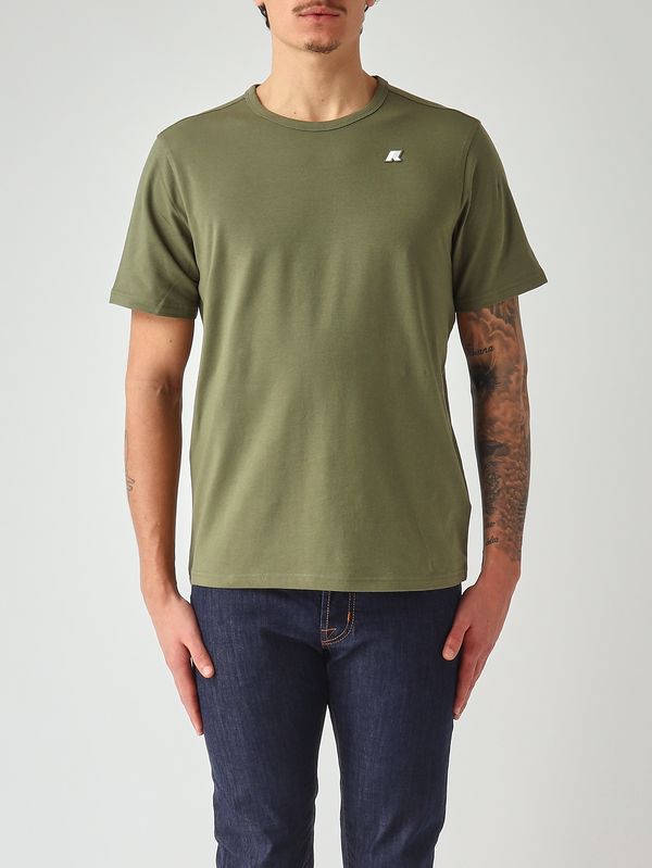 1. Men's Adame Light T-shirt in stretch cotton Moss Green K-Way k71349w
