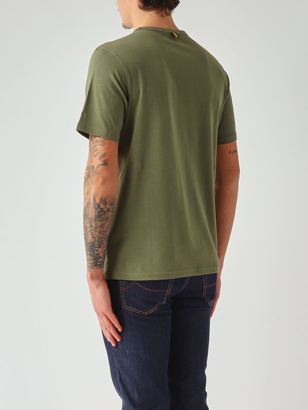 3. Men's Adame Light T-shirt in stretch cotton Moss Green K-Way k71349w