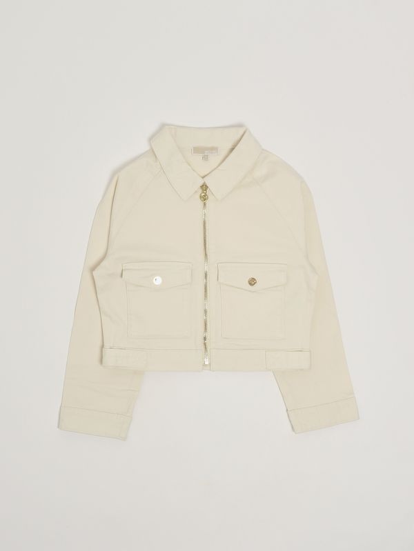 1. Chaqueta de niña de algodón elástico. Crema Michael Kors r30584