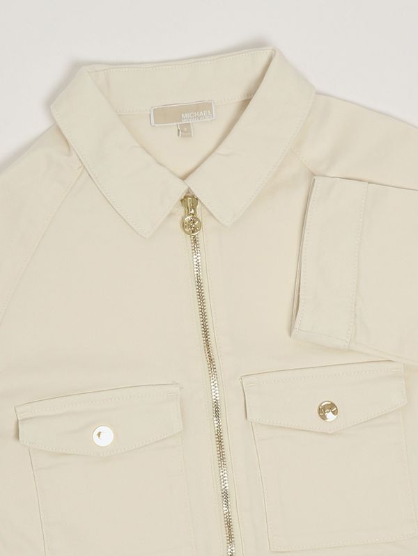 3. Chaqueta de niña de algodón elástico. Crema Michael Kors r30584