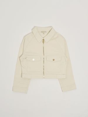 1. Chaqueta de niña de algodón elástico. Crema