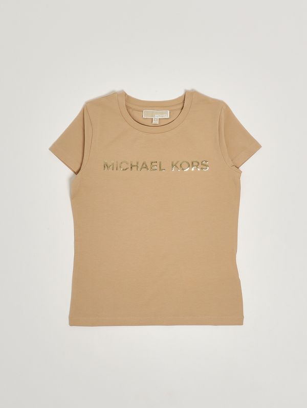 1. Mädchen-T-Shirt aus Stretch-Baumwolle Beige Michael Kors r30603