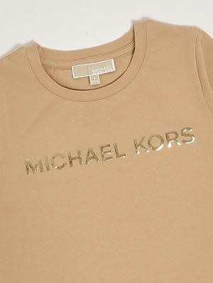 3. Mädchen-T-Shirt aus Stretch-Baumwolle Beige