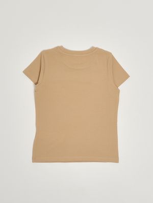 2. Mädchen-T-Shirt aus Stretch-Baumwolle Beige