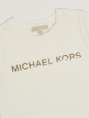 3. T-shirt bambina in cotone stretch Bianco Sporco