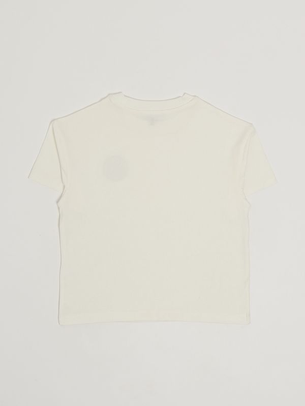 2. Camiseta de niña de algodón elástico. Blanco sucio Michael Kors r30604