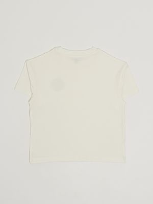 2. Camiseta de niña de algodón elástico. Blanco sucio