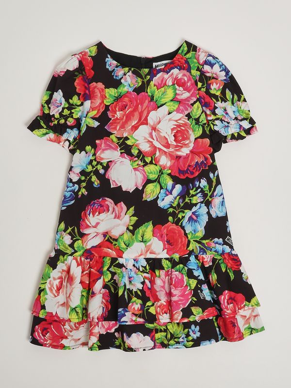 1. Robe en coton pour fille Fleurs noires Moschino hdv0hxllb69