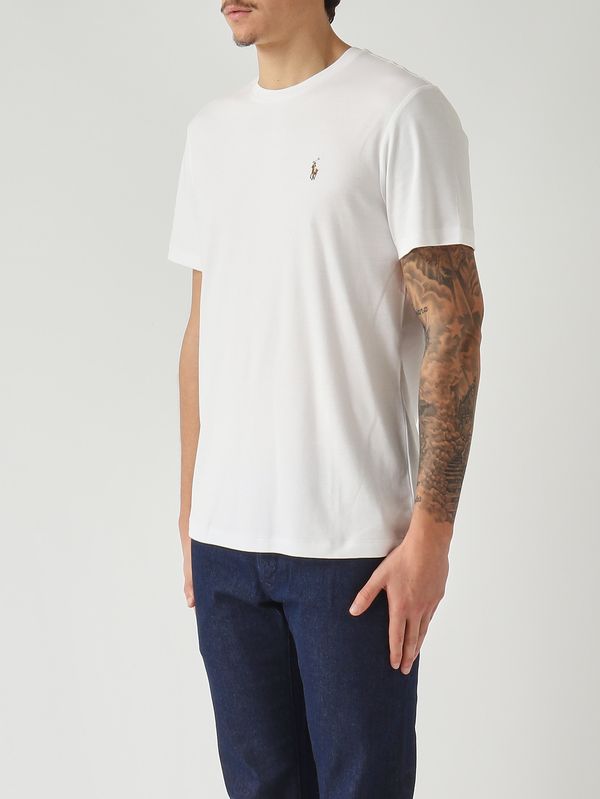 3. Camiseta de hombre, corte entallado, de algodón Pima. Blanco Polo Ralph Lauren 710740727