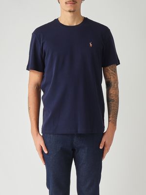 1. Camiseta de hombre, corte entallado, de algodón Pima. Azul marino