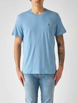 1. Camiseta de hombre, corte entallado, de algodón Pima. Celeste