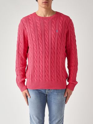 1. Pull homme en coton Rose Vif