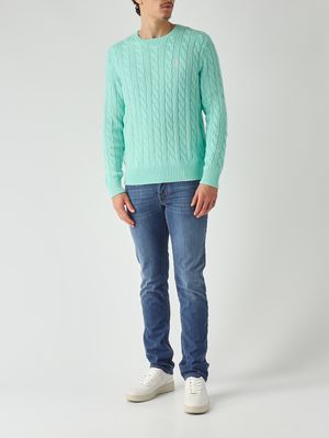 2. Pull homme en coton Turquoise