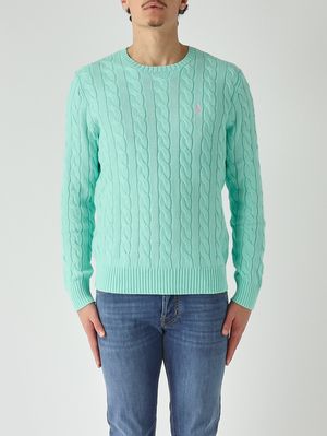 1. Pull homme en coton Turquoise
