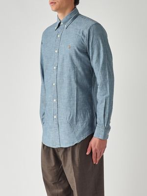 3. Herrenhemd Custom Fit aus Baumwolle Chambray