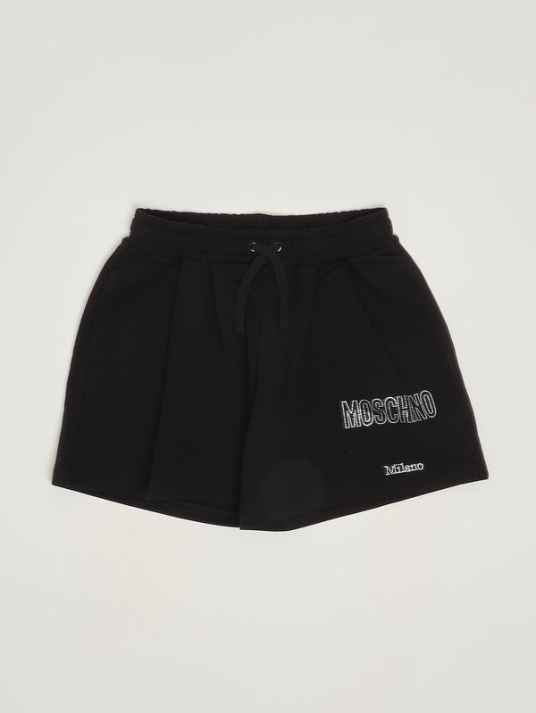 1. Mädchen-Shorts aus Stretch-Baumwolle Schwarz Moschino hdq020lda25