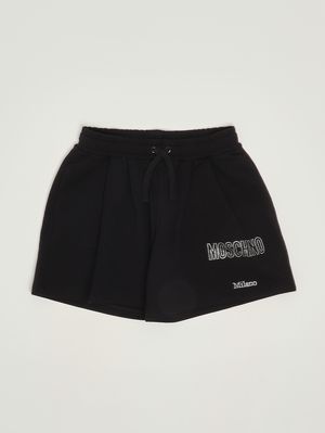 1. Mädchen-Shorts aus Stretch-Baumwolle Schwarz