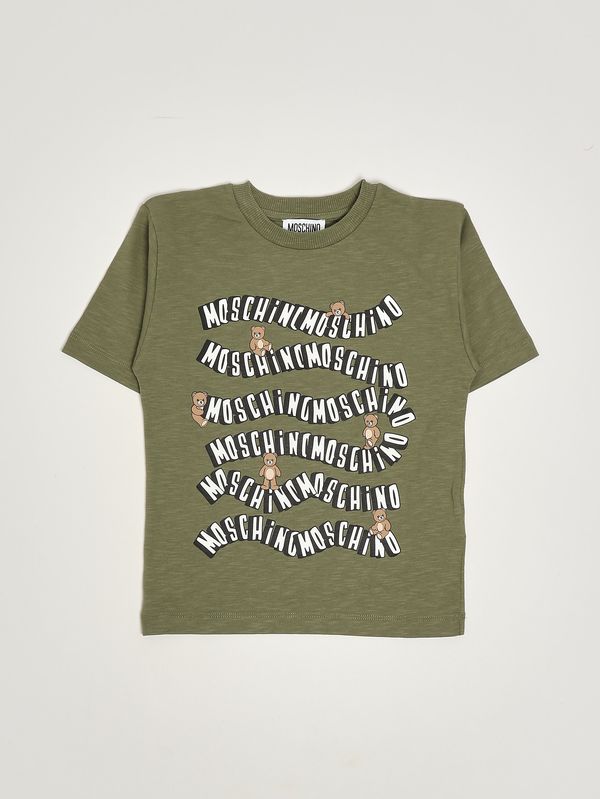 1. Camiseta de algodón para niño Verde oliva Moschino hxm05glaa52