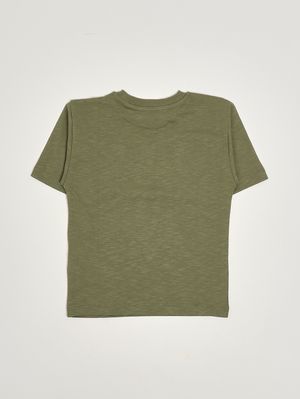 2. Camiseta de algodón para niño Verde oliva
