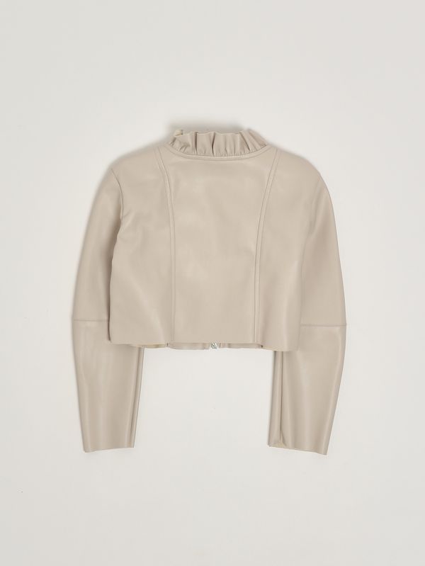 2. Mädchenjacke aus Kunstleder Beige Monnalisa 17g1017023