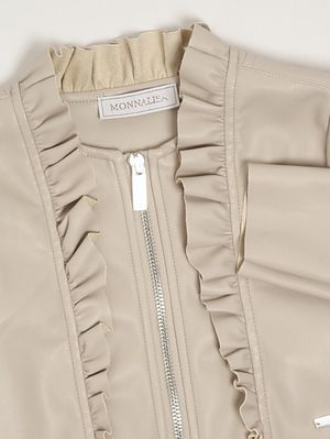 3. Mädchenjacke aus Kunstleder Beige