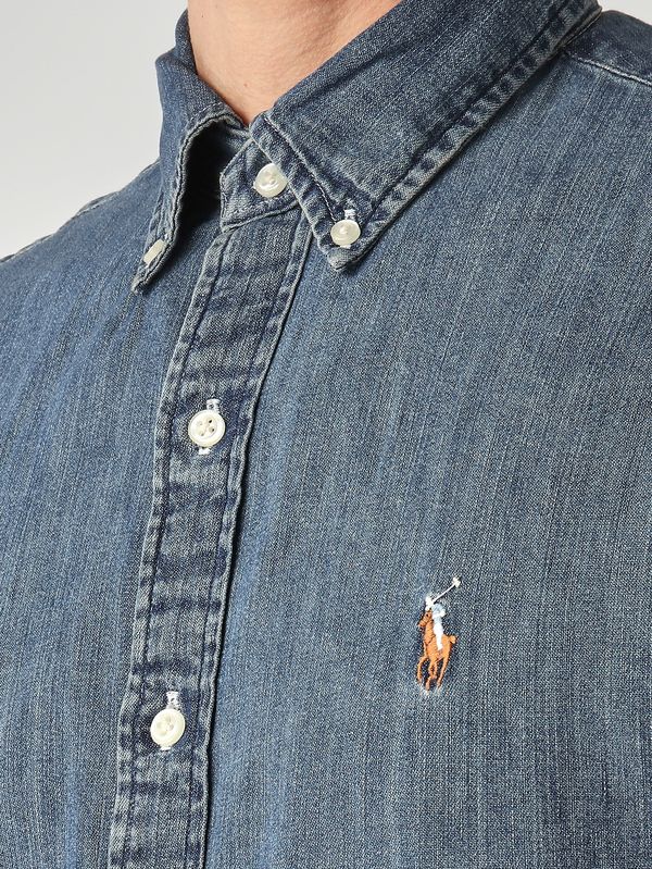 Polo Ralph Lauren Men's custom-fit cotton denim shirt - Denim