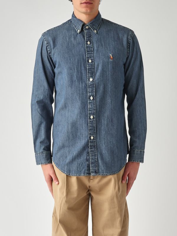 Polo Ralph Lauren Men's custom-fit cotton denim shirt - Denim