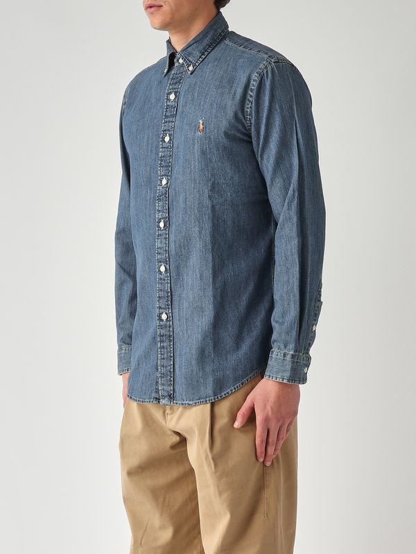 3. Men's custom-fit cotton denim shirt Denim Polo Ralph Lauren 710792043