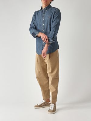 2. Men's custom-fit cotton denim shirt Denim