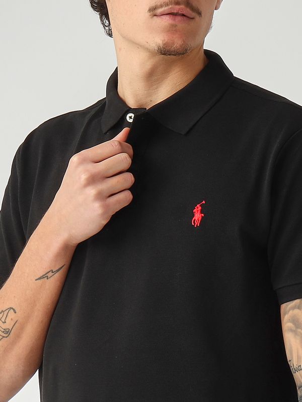 5. Herren-Slim-Fit-Poloshirt aus Baumwollpiqué Schwarz Polo Ralph Lauren 710795080