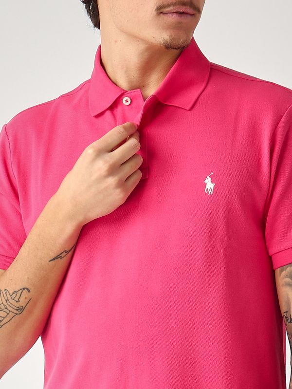 5. Polo de hombre slim fit en piqué de algodón Rosa Oscuro Polo Ralph Lauren 710795080