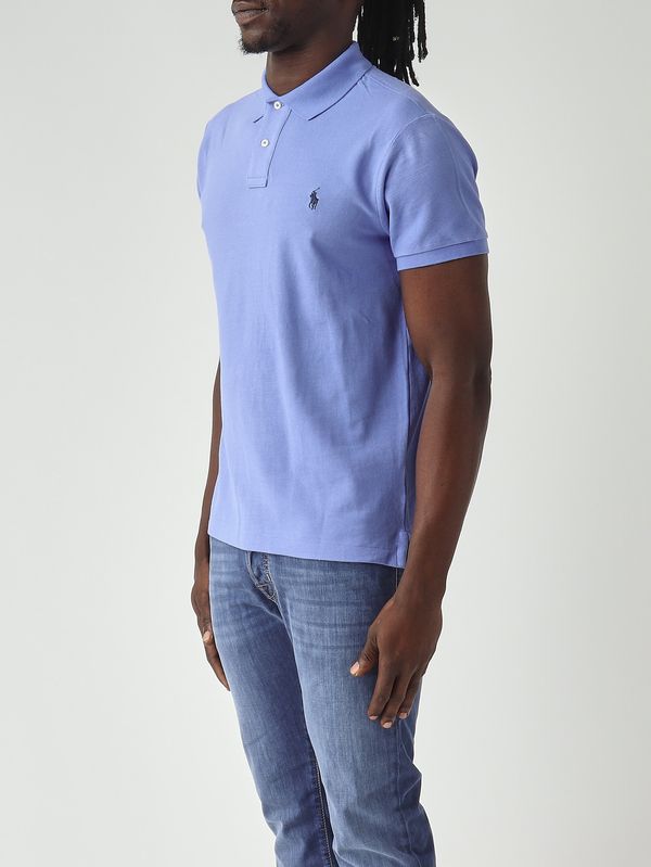 2. Herren-Slim-Fit-Poloshirt aus Baumwollpiqué Azurblau Polo Ralph Lauren 710795080