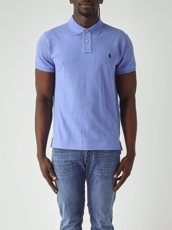 Men's slim-fit polo in cotton piqué Light blue Polo Ralph Lauren