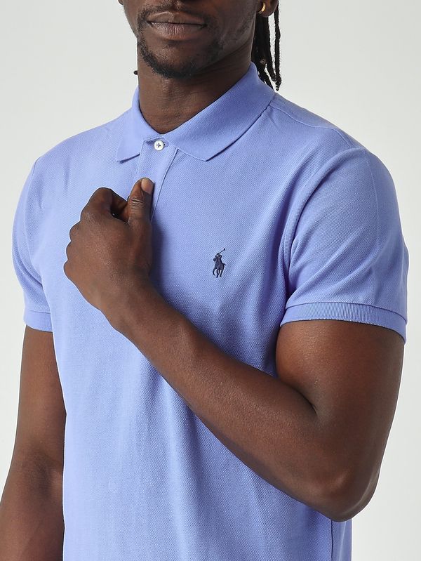 4. Herren-Slim-Fit-Poloshirt aus Baumwollpiqué Azurblau Polo Ralph Lauren 710795080