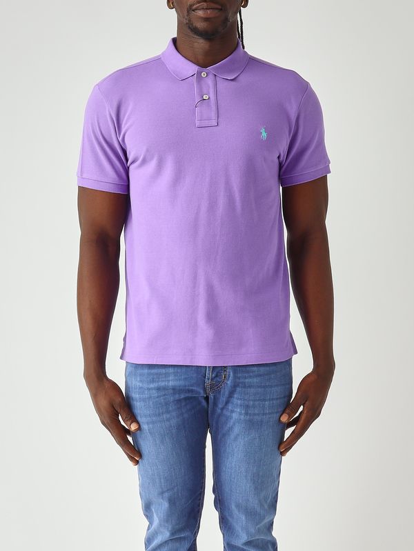 Men's slim-fit polo in cotton piqué Lilac Polo Ralph Lauren