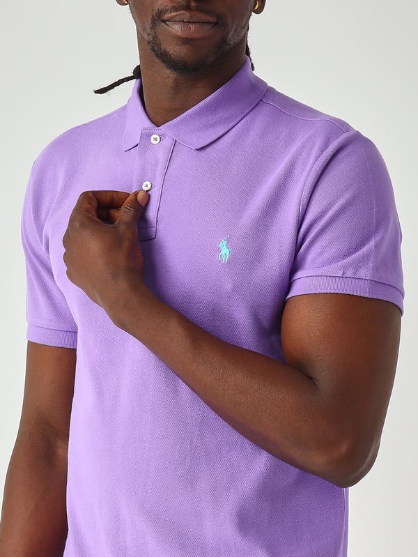 4. Herren-Slim-Fit-Poloshirt aus Baumwollpiqué Lila Polo Ralph Lauren 710795080