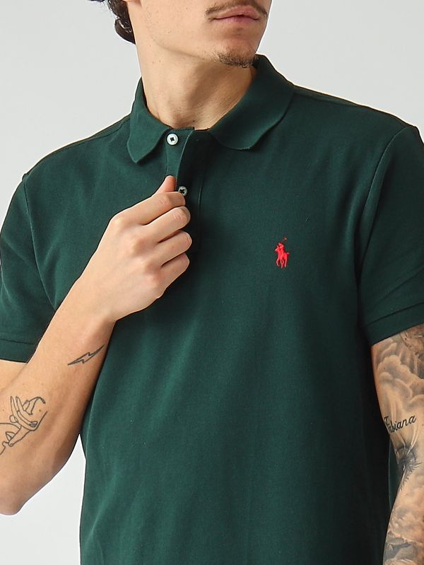 5. Herren-Slim-Fit-Poloshirt aus Baumwollpiqué Englisches Grün Polo Ralph Lauren 710795080