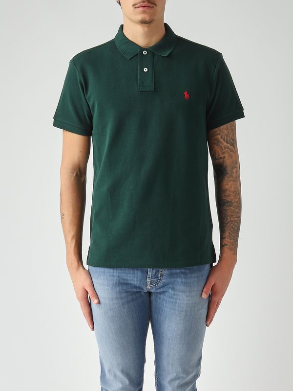 Men's slim-fit polo in cotton piqué English Green Polo Ralph Lauren