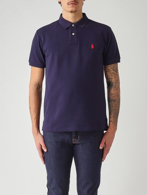 1. Polo de hombre slim fit en piqué de algodón azul marino