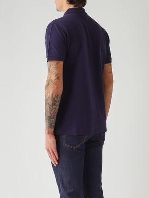 4. Polo de hombre slim fit en piqué de algodón azul marino