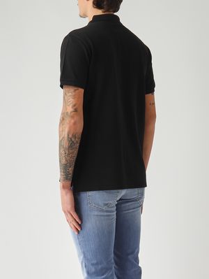 4. Polo uomo slim fit in piqué di cotone Nero