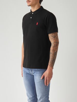 3. Polo uomo slim fit in piqué di cotone Nero