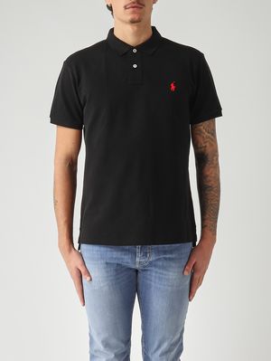 1. Polo uomo slim fit in piqué di cotone Nero