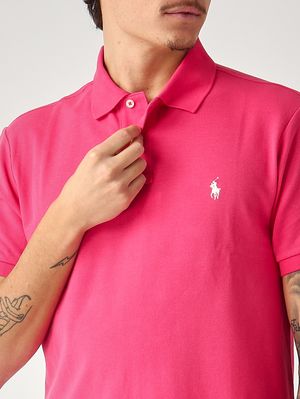 5. Polo de hombre slim fit en piqué de algodón Rosa Oscuro