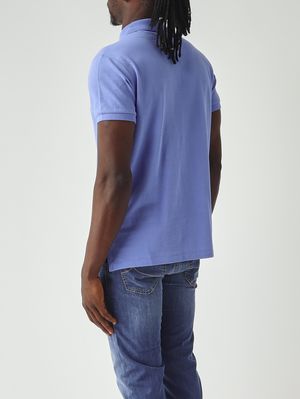3. Men's slim-fit polo in cotton piqué Light blue